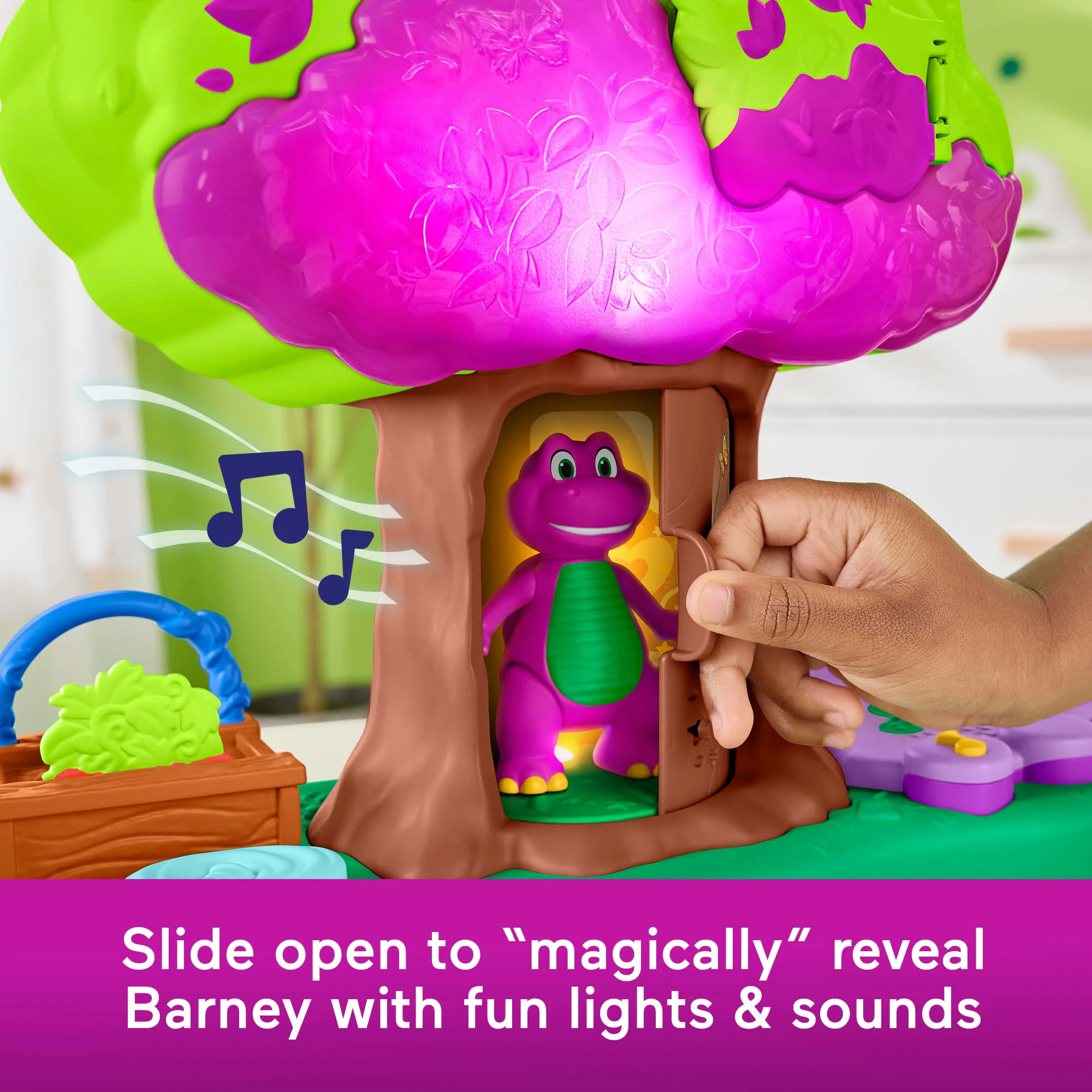 Fisher-Price Barney’s World Lights & Sounds Treehouse Playset with Figures for Preschool Kids - Image 2