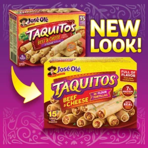 Jose Ole Beef & Cheese Flour Taquitos, Frozen Mexican Food, 22.5 oz, 15 Count