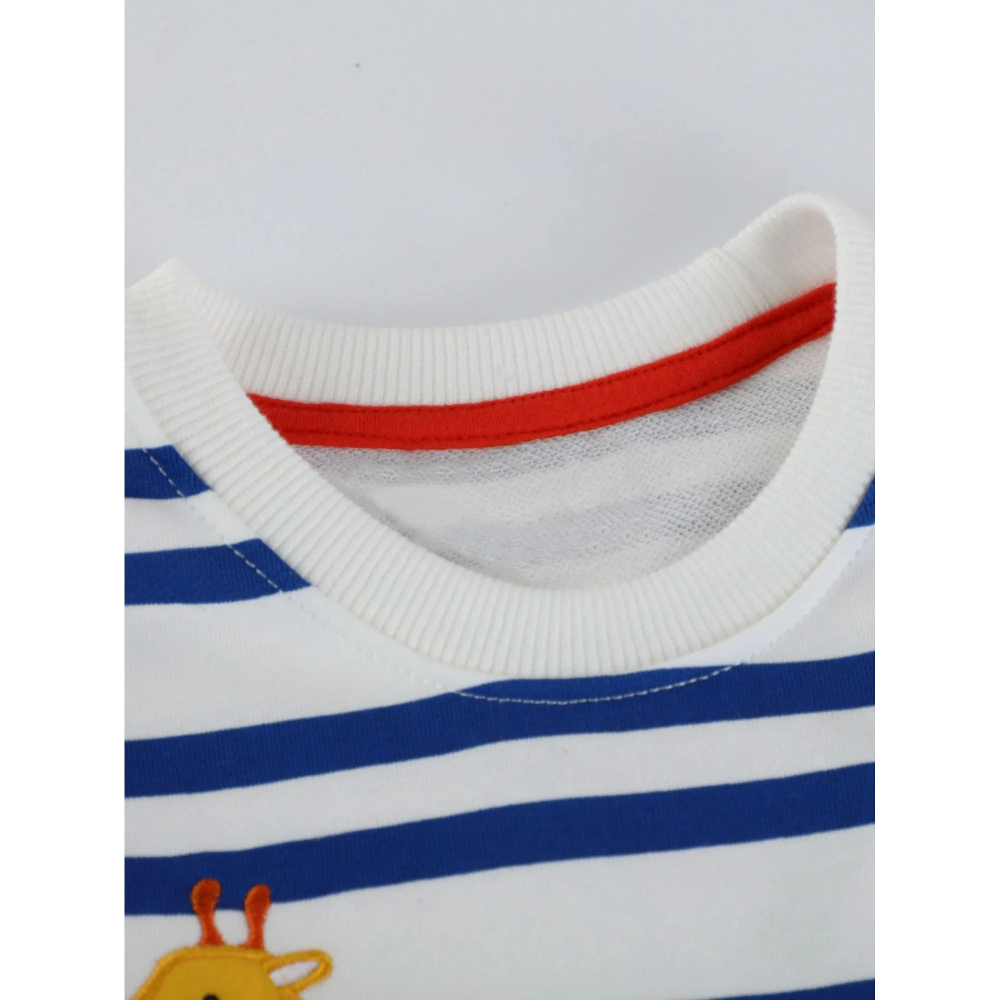 HILEELANG Toddler Boys(2-7Y) Sweatshirt Long Sleeve Striped Pullover Top, Cute Giraffe Zebra Applique Embroidery Fall Winter Cotton Crewneck Shirt 4T - Image 4