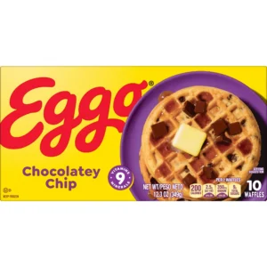 Eggo Chocolatey Chip Waffles, Frozen Breakfast, 12.3 oz, 10 Count, Regular