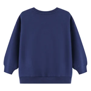 HILEELANG Toddler Girl Navy Sweatshirts Rainbow Towel Embroidery Applique Crewneck Long Sleeve Pullover Cotton Top Sweater Shirts 4T