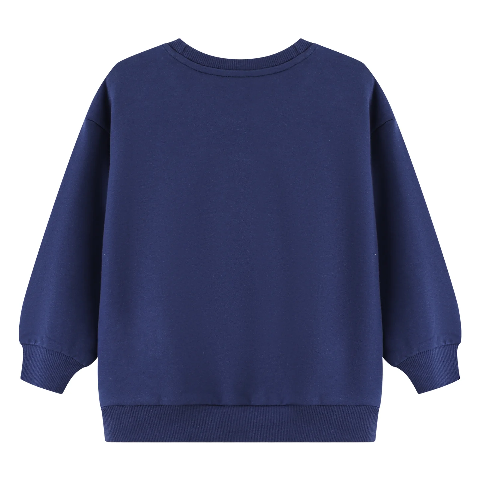 HILEELANG Toddler Girl Navy Sweatshirts Rainbow Towel Embroidery Applique Crewneck Long Sleeve Pullover Cotton Top Sweater Shirts 4T
