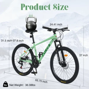 Ambifirner 26 Inch Adult Bike, 21 Speed Commuter Bicycle, Bicycle for Women and Men with High-Carbon Steel 24 Speed Mountain Urban Bike