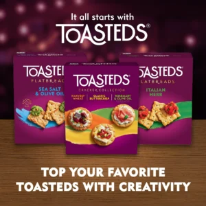 Toasteds Variety Pack Crackers, Party Snacks, 12 oz