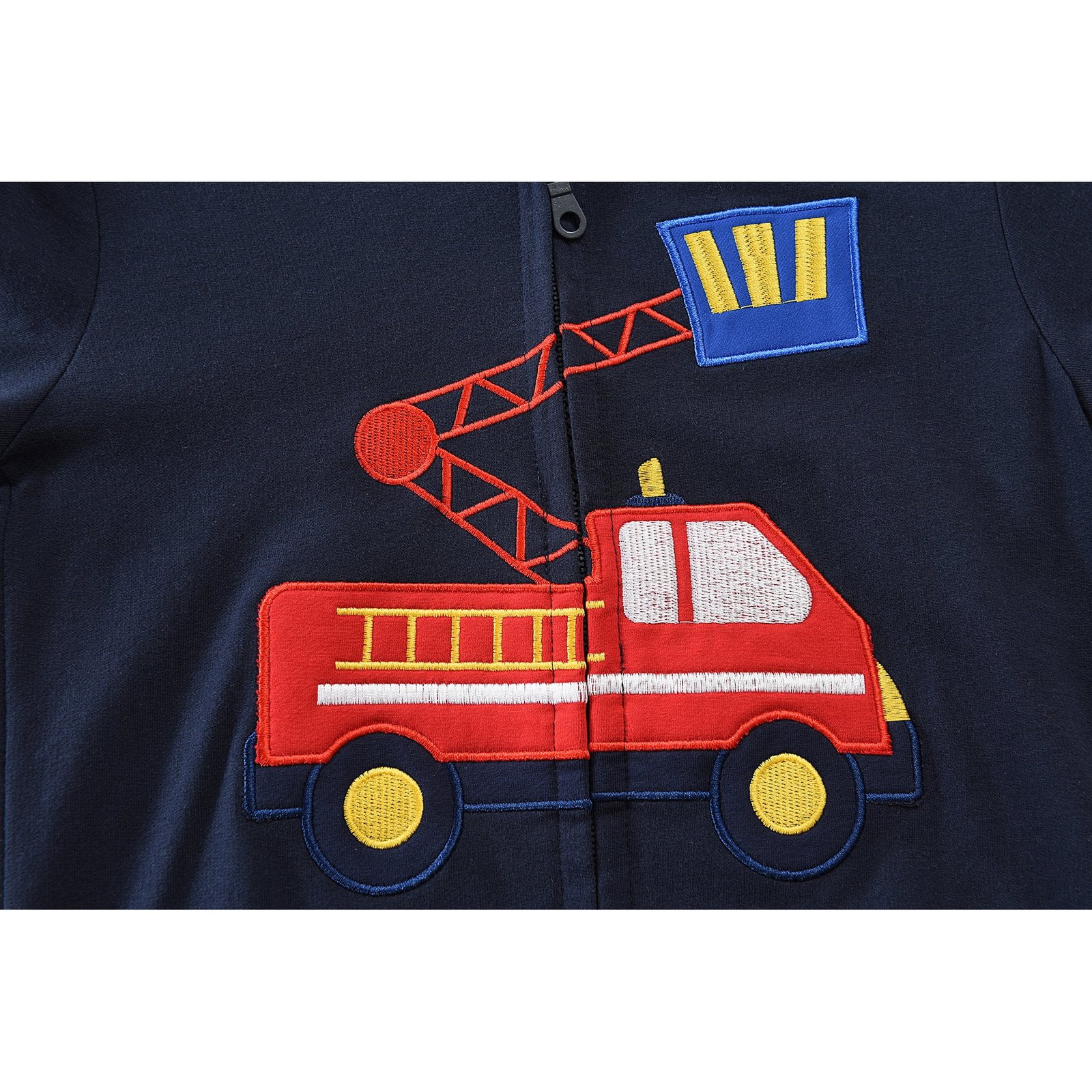 FEDPOP Boys Zip-Up Hoodies Fire Truck Sweatshirts Cotton Jacket Long Sleeve Hooded Shirts 7T - Image 2